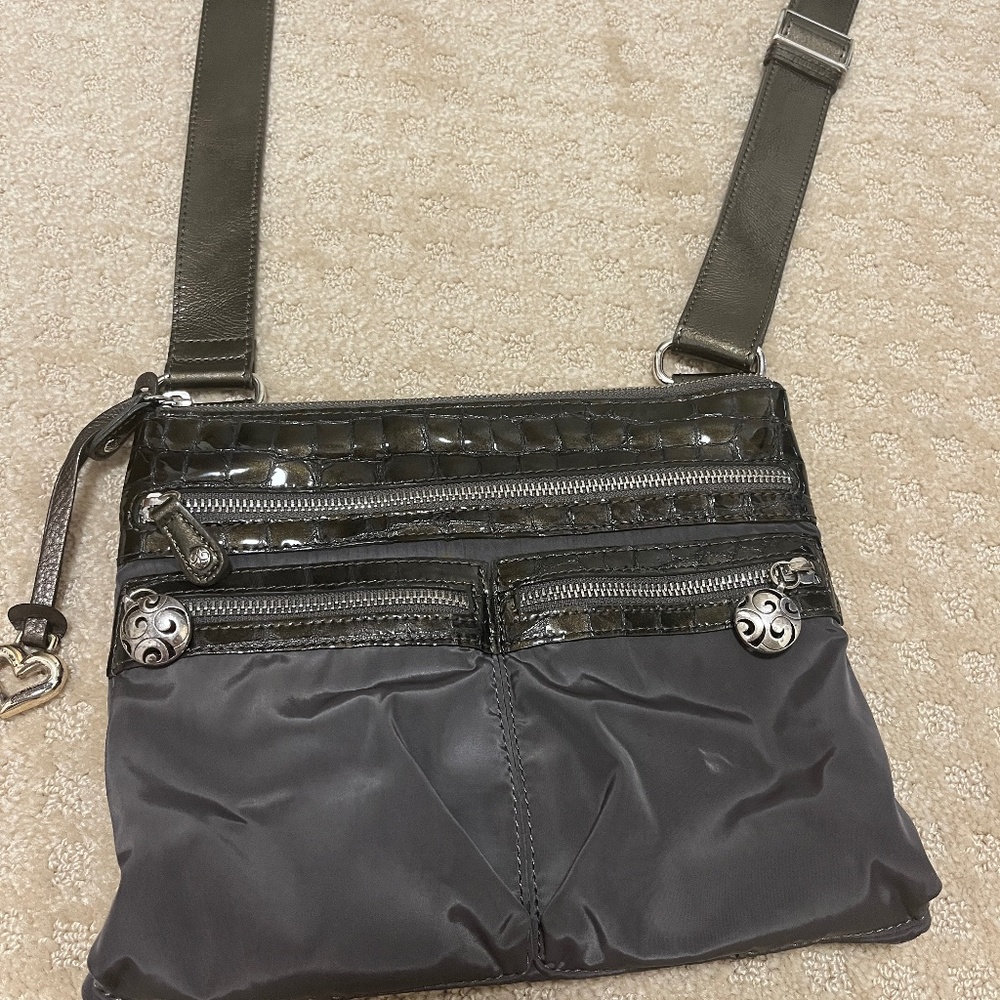 Brighton Cross Body Bag/Purse Silver/Gray